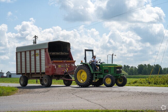 Stanley's agricultural roots are reflected through tractors driving along its modern streets.