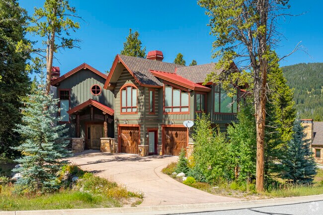 Tudor inspired wood log homes dapple the west side neighborhood in Copper Mountain.