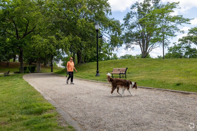 Whitman Town Park in Whitman is a perfect place for a stroll with the family dog.