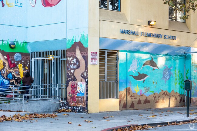 The entrance at Marshall Elementary.