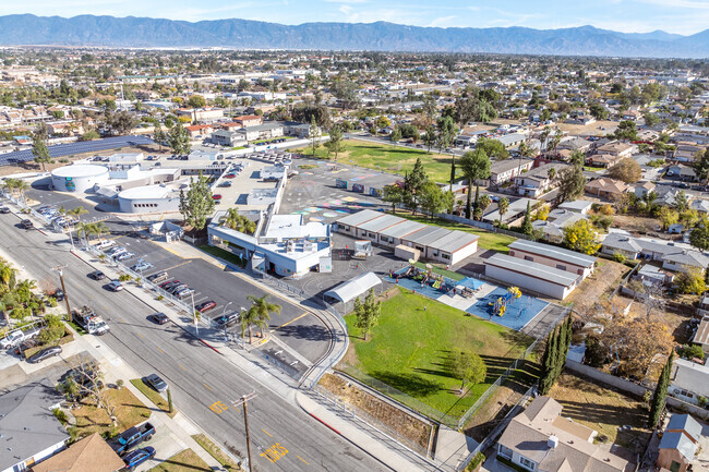 Date Elementary School offers a sprawling campus when viewed from above.