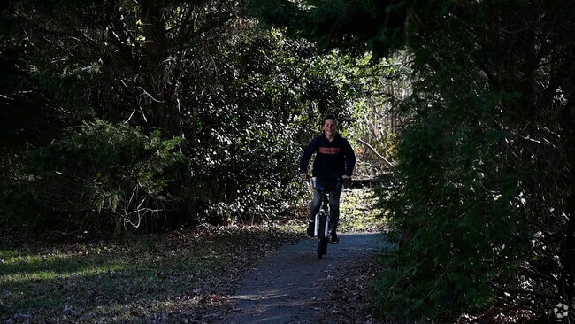 Children enjoy bike paths in Hampton Park in Moseley, VA.