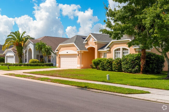 Unique pastel colors make this row of homes stand out in Live Oak Reserve.