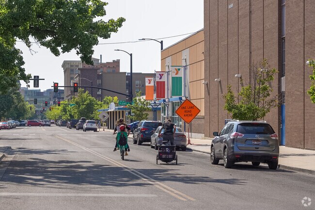 Cycling is a common mode of transportation in Downtown Boise.
