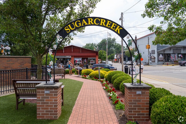 Downtown Sugarcreek is picturesque and pedestrian-friendly.