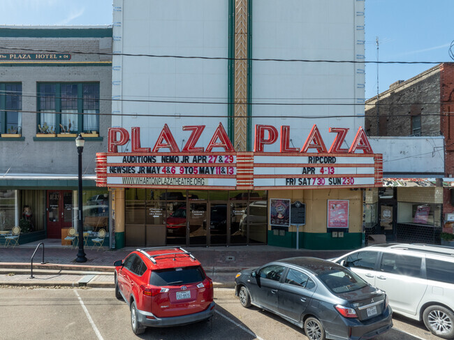 The Plaza Theater brings arts and entertainment to downtown Wharton.