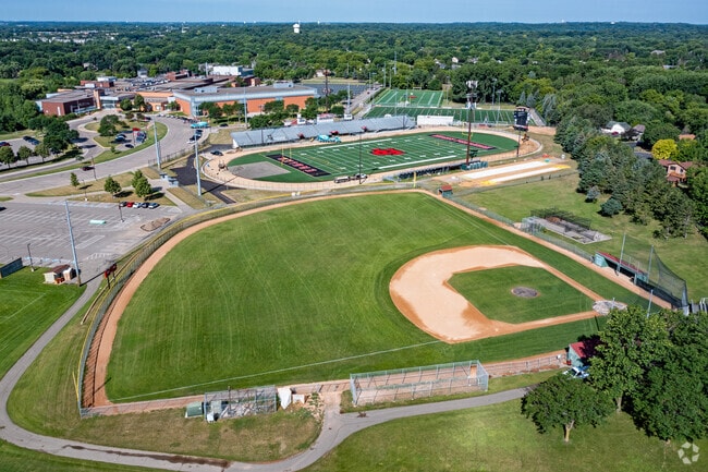 Overview of the Eden Prairie High School baseball field located in Eden Prairie MN.