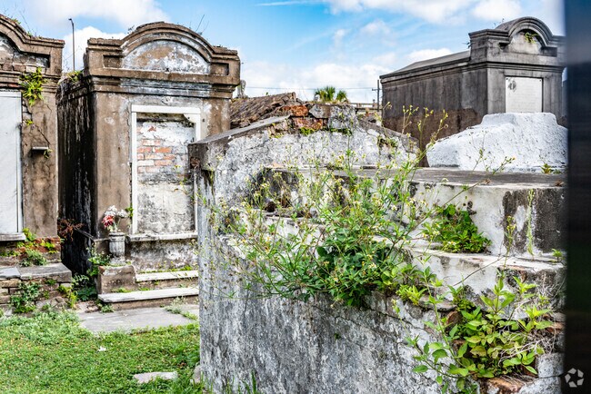 Historic tombs fill Saint Louis Cemetery No. 2 in the Iberville neighborhood of New Orleans.