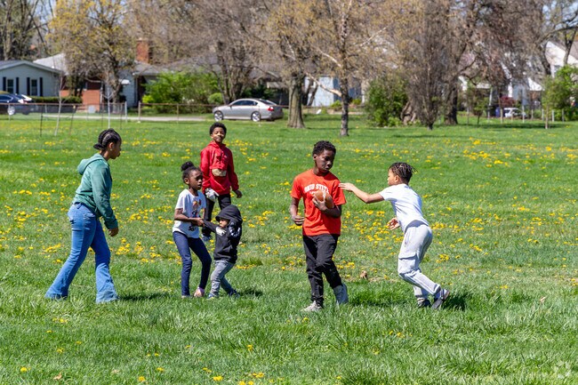 Kids enjoy the open playing field spread out across 10 acres at Deshler Park.