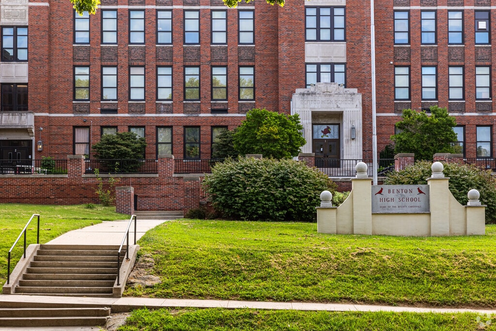 Benton High School offers a new mega-sized gym, track, and football stadium that is shared with the middle school.