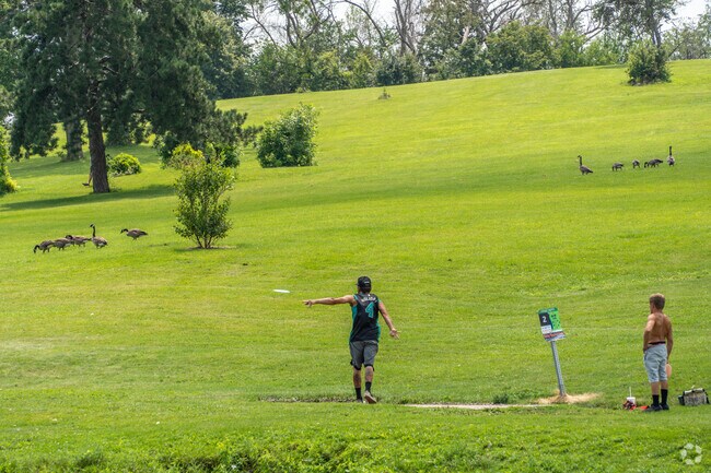 Challenge your friends to a game of discs golf at Jones Memorial Park near Lincolnway Village.