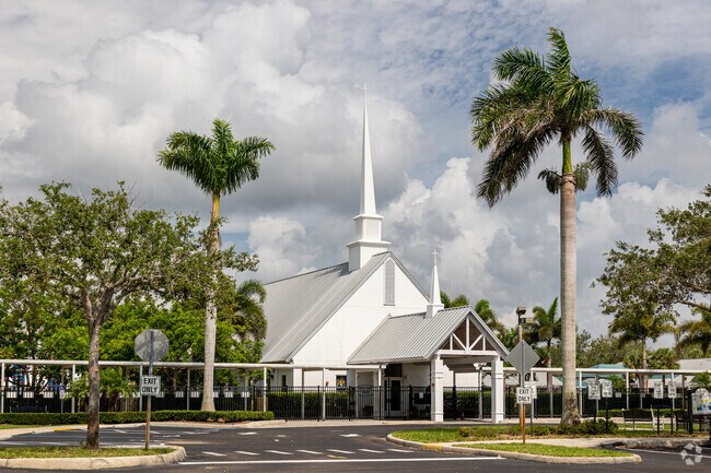 The Village School in Naples sits adjacent to a Christian church on the property.