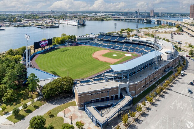 The Norfolk Tide baseball stadium is a short ways from River Forest Shores/Wayside Manor.