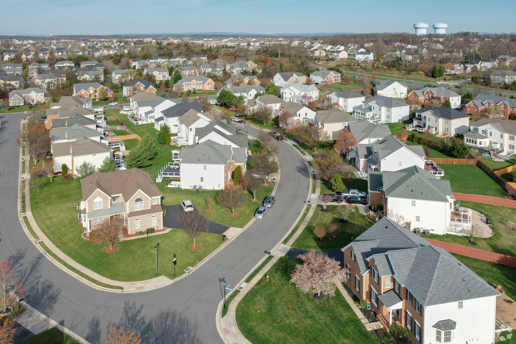 Aerial of Neighborhood Homes in Moorefield Station