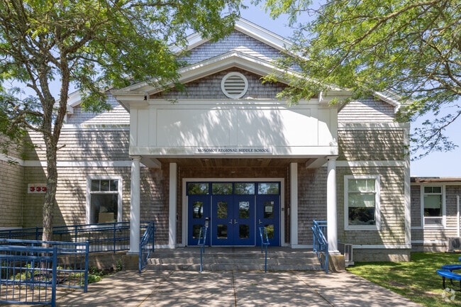 A grand entrance for Monomoy Regional Middle School in Chatham.