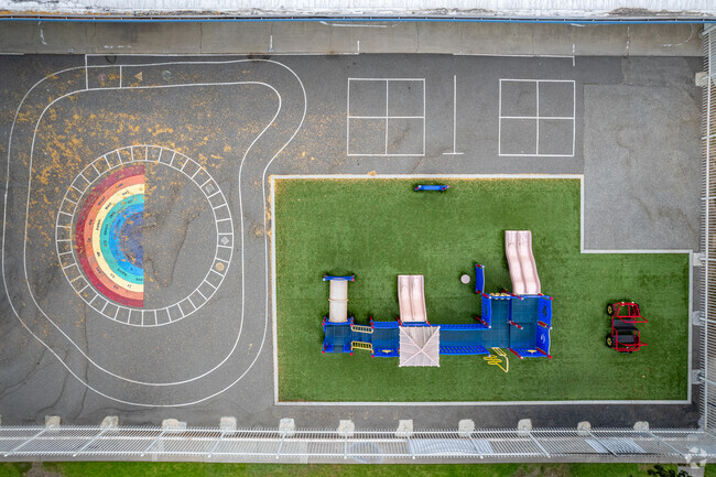 Elevated view of Martin Elementary School play area.