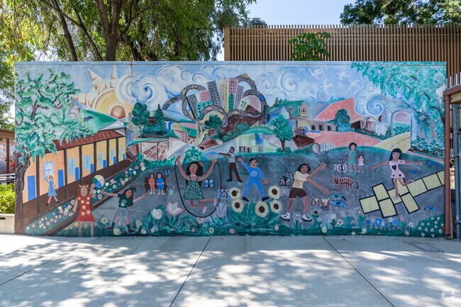 Osceola Street Elementary School displays this vibrant cultural mural.