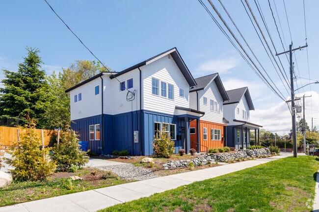 Newly constructed townhouses can be found throughout the Roxhill neighborhood in Seattle.