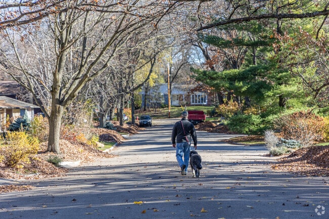 Sidewalks and quiet, tree-lined streets make Sunset Hills walkable for residents.
