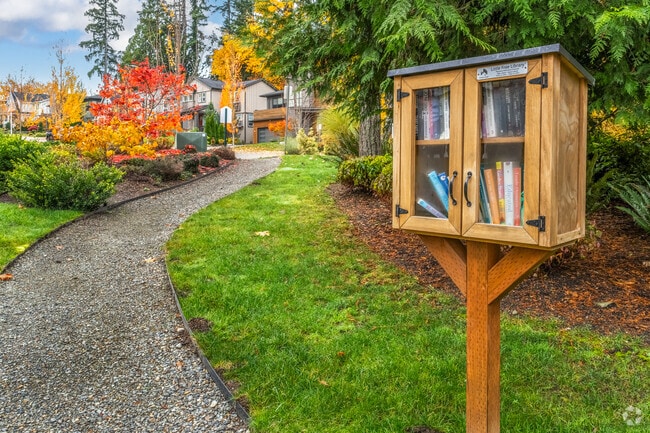 A small community library outside new constructions in Bothell West.