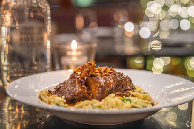 The West Reading Motor Company provides gourmet dishes and a fancy atmosphere.