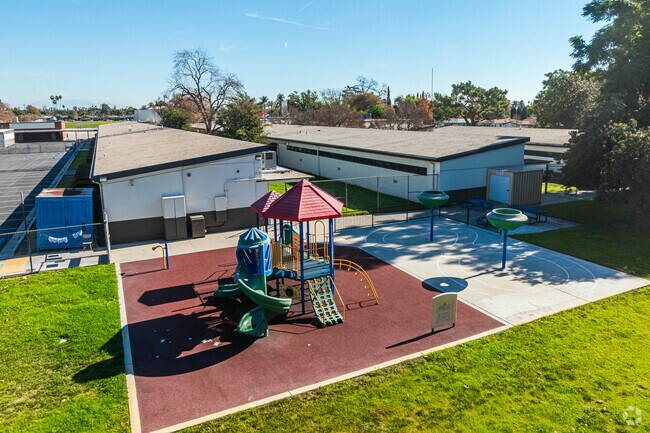 Students enjoy the playground at Emerson Middle School.