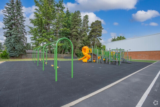 A colorful playground at Mooberry Elementary School awaits Hillsboro students on recess.