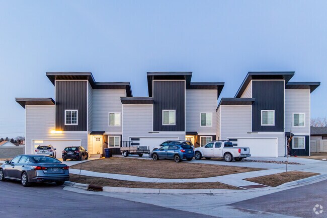 Modern condominiums decorate the streets in Great Falls.