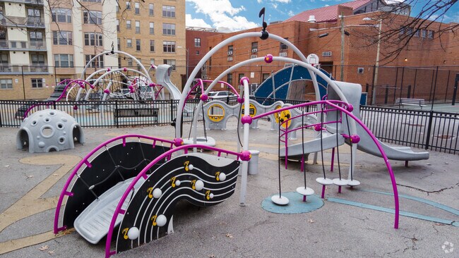 Meridian Public Charter School in U Street has a playground for students to play on at recess.