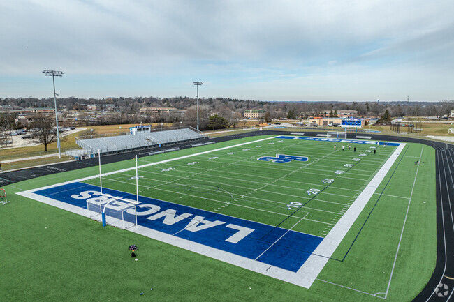 The stunning football field at Brookfield Central High School.