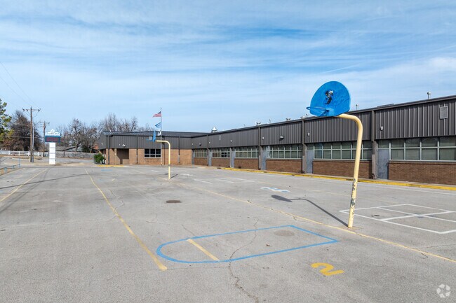 Many kids at Nicoma Park Intermediate School love to play on the basketball courts.