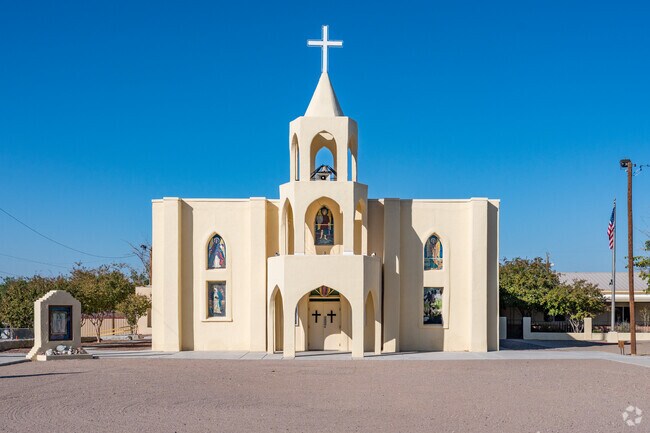 The Our Lady of Guadalupe church and plaza can be found in the heart of Tortugas.