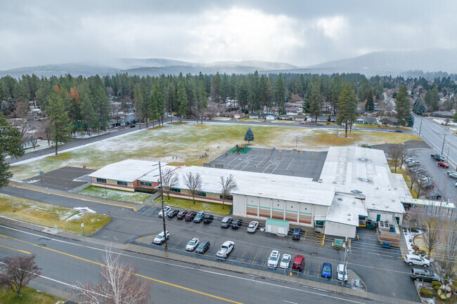 University Elementary has some outdoor space behind the school for its students.