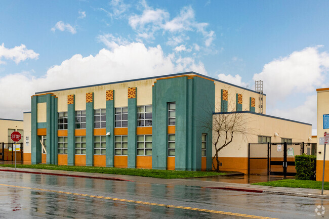 A view of the Manuel F. Cunha Intermediate School classrooms from across the street.
