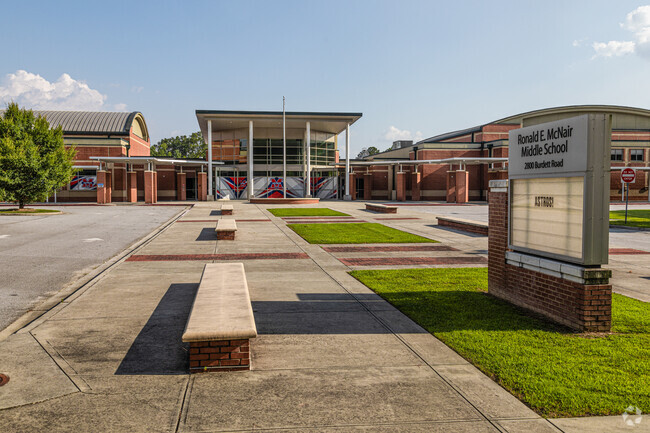 Main entrance to Ronald E. Mcnair Middle School in South Fulton, College Park GA