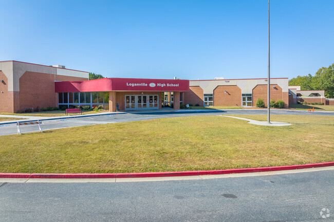 Medium view of the front of the school