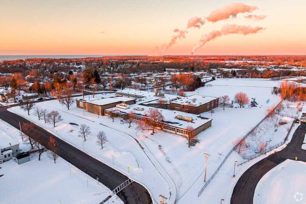 Charles E. Riley Elementary School in Oswego can be seen with Nine Mile Nuclear Plant.