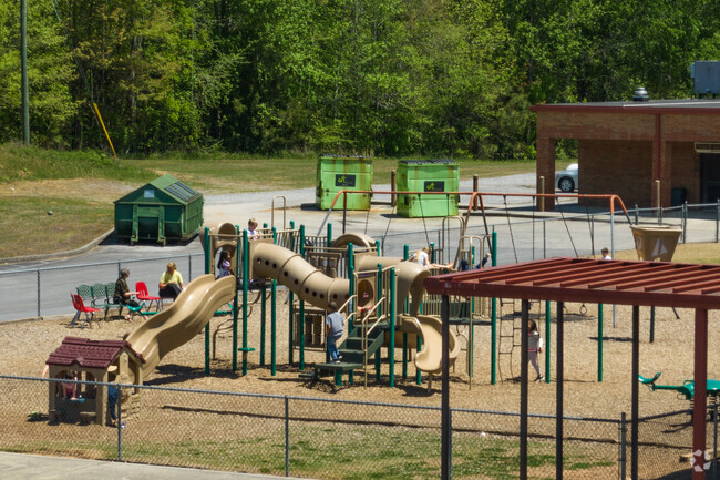 Pine Log Elementary School boasts a well kept playground for kids to enjoy.