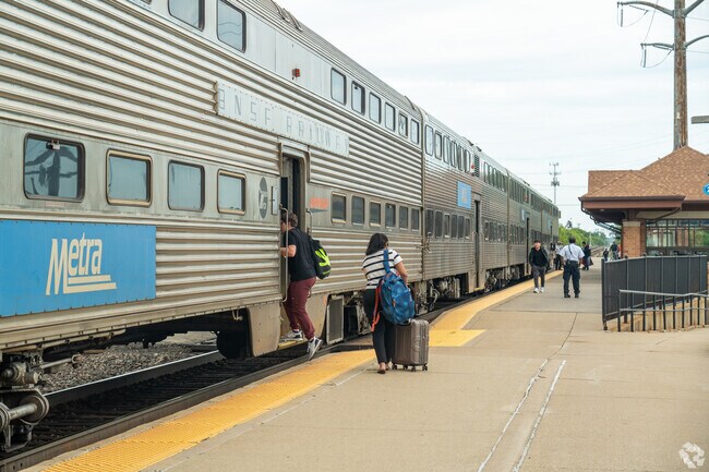 Montgomery South residents commute to downtown Chicago at the Rte 59 Metra Station.