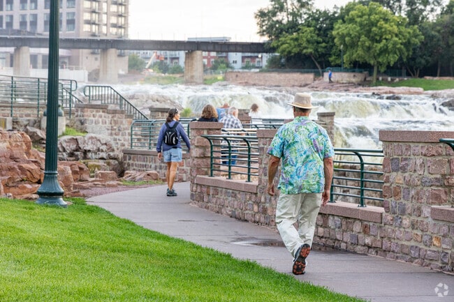 Sioux Falls residents enjoy a walk through Falls Park.