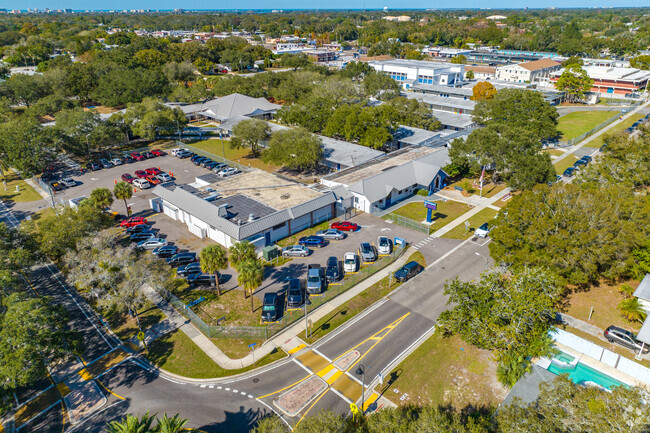 Skycrest Elementary has its own block in a neighborhood.