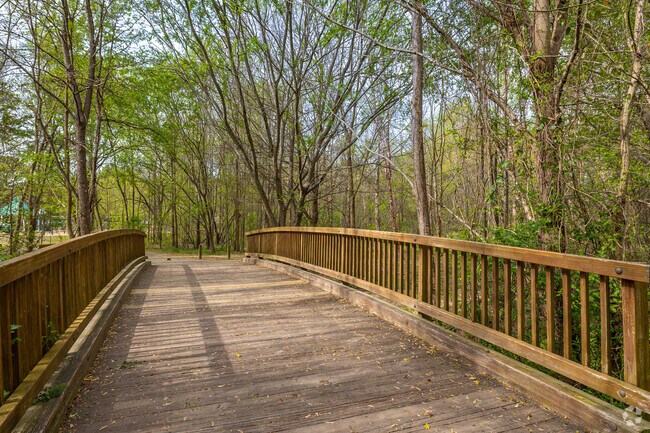 The Hatcher Creek Greenway Bridge crosses into the Carpenter neighborhood.