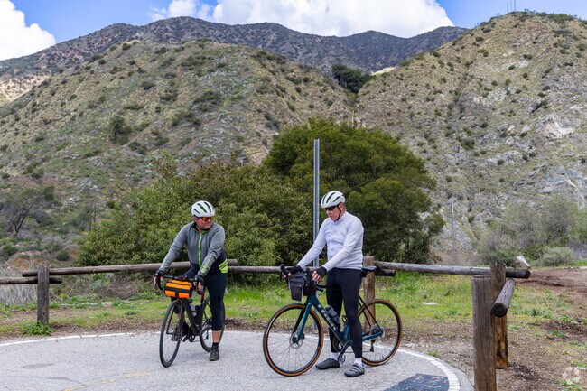 San Gabriel Canyon Road offers a scenic bike ride that passes right by Mountain Cove.