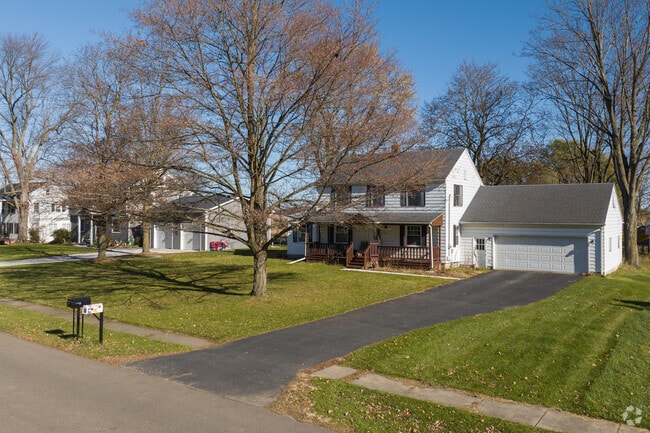 Colonial style homes are common in the village of Dansville.