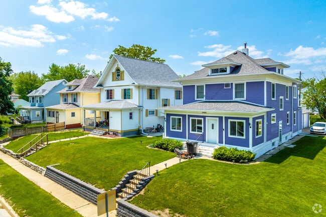 Colorful two-story historical homes populate many of the streets of Cheatom Park.