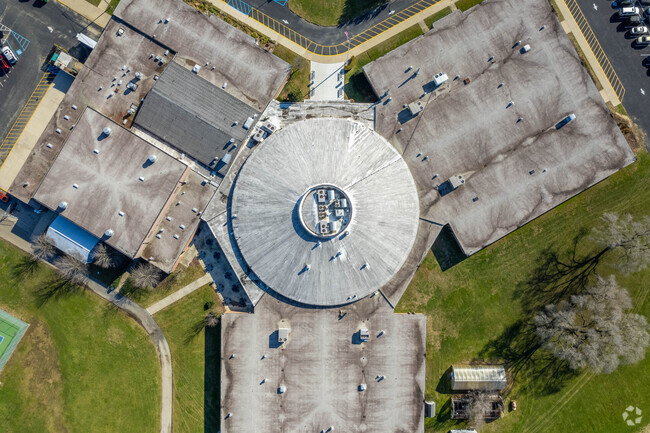 Salem High School's building is a unique three building structure with a joining in the middle.