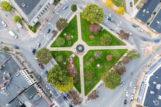 City Center's roundabout is the main center point in Taunton, and can be treacherous.