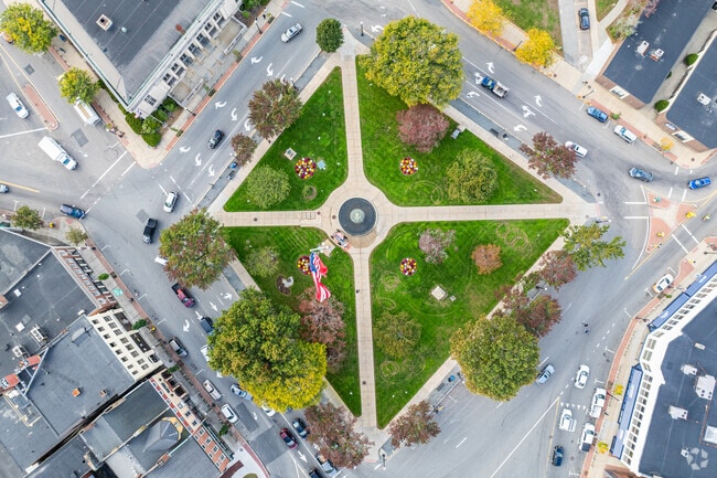 City Center's roundabout is the main center point in Taunton, and can be treacherous.
