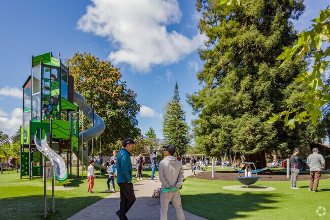The playground at Rinconada Park is a favorite for kids in Palo Alto.