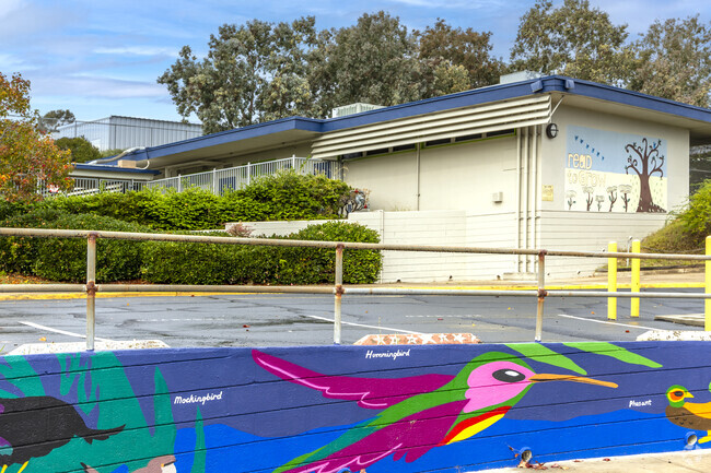 The Fletcher Elementary School embraces spirit with a painting of a bird in San Diego, CA.